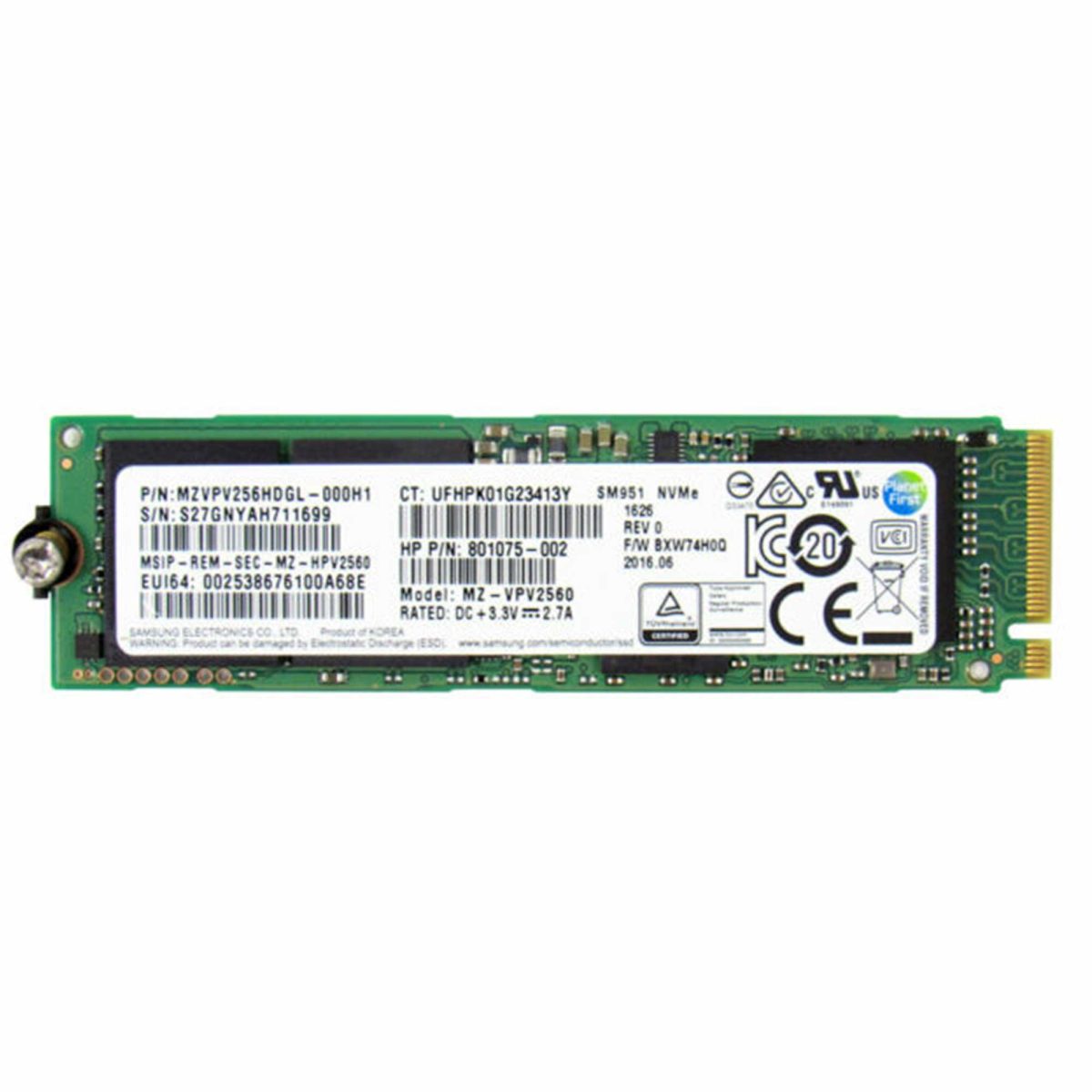 DISQUE DUR SAMSUNG SSD M.2 256 Go