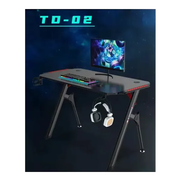 Bureau Gamer DEADSKULL RGB TD 02- table gamer avec éclairage led - Technoinfo