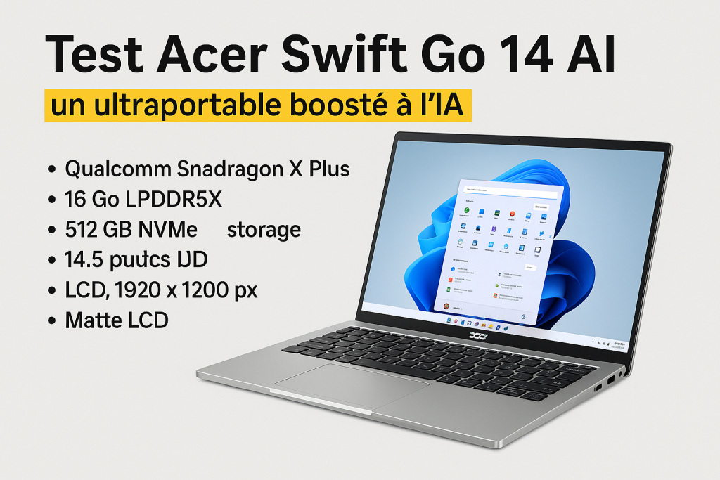 Test Acer Swift Go 14 AI un ultraportable boosté à l'IA