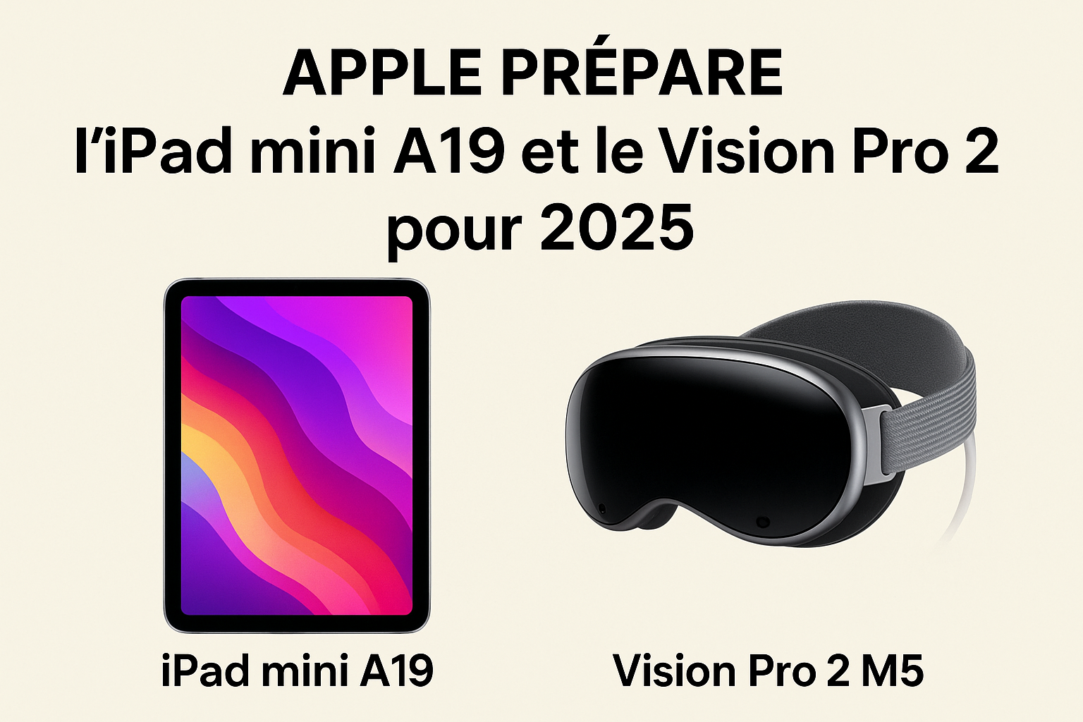 Apple prépare l’iPad mini A19 et le Vision Pro 2 M5 pour 2025