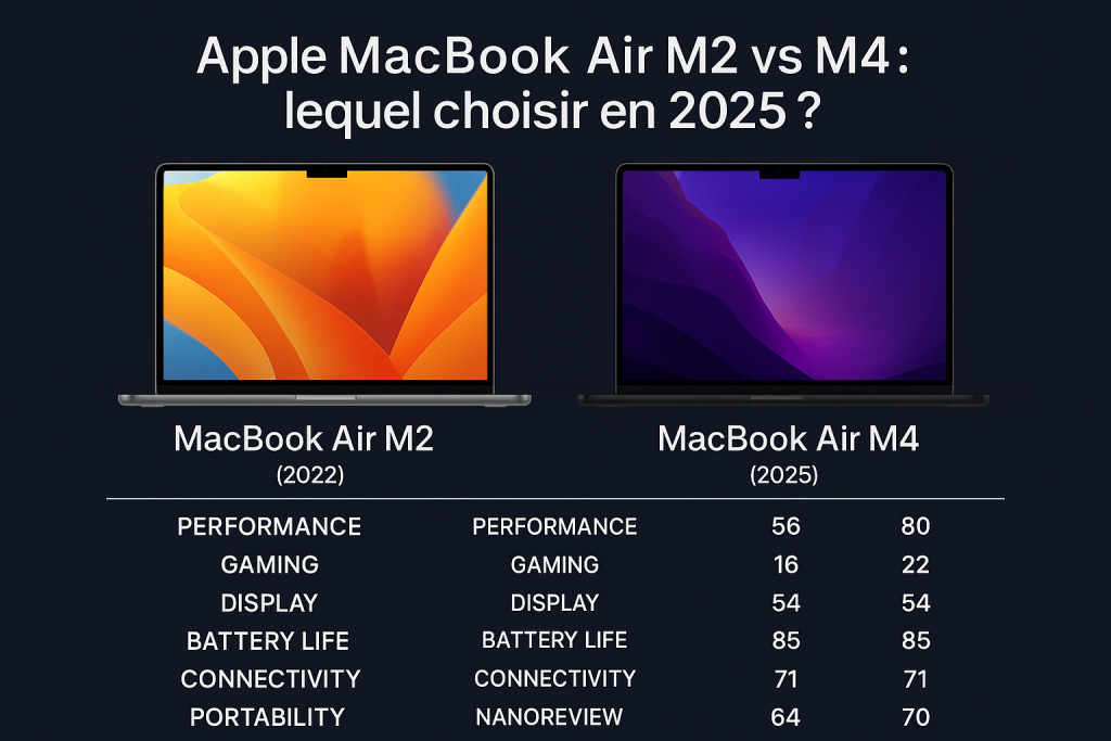 Apple MacBook Air M2 vs M4 : quel modèle choisir en 2025 ?