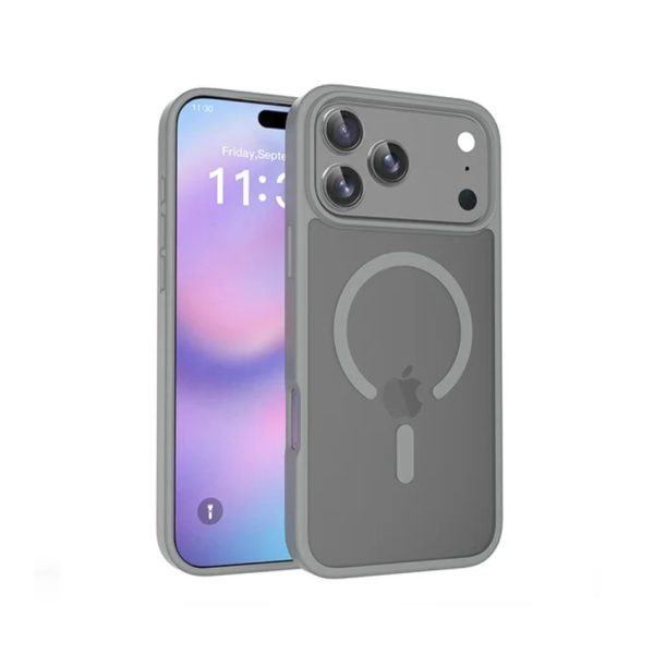 coque-magsafe-iphone-17-pro-max-tpu-hybrid-matte-frosted-gris